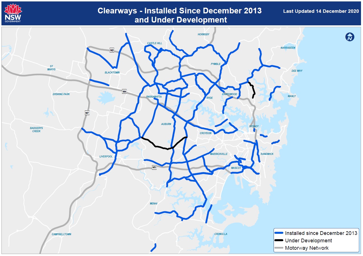 Sydney Clearways Strategy map