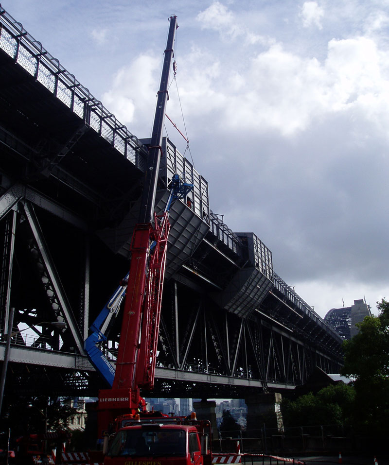 Containment struture underneath the southern spans