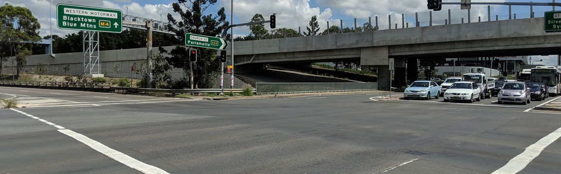 Woodville Road, Parramatta Road and Church Street, Granville intersection Woodville Road, Parramatta Road and Church Street, Granville intersection