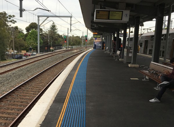 Recent platform tactiling at Narwee Station