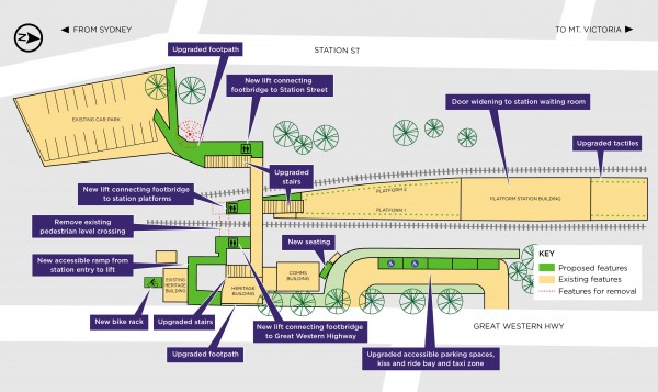 Schematic of the proposed Blackheath Station Upgrade - subject to change during detailed design