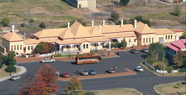 Image of Armidale Station showing upgraded ramps, new handrails and accessible car spaces