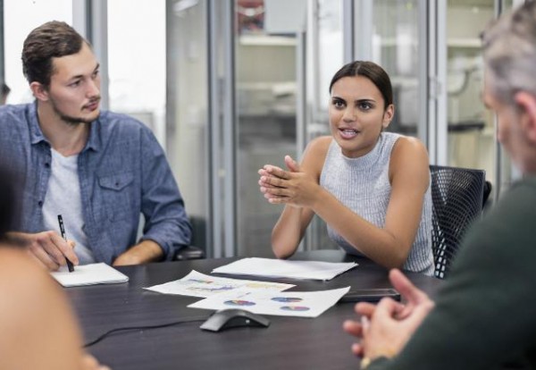 Woman in meeting